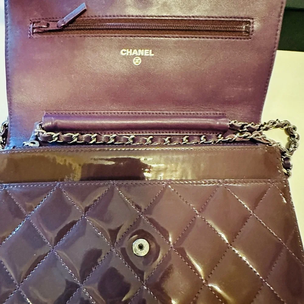 Chanel Quilted Burgundy Wallet On Chain - Picture 9 of 16